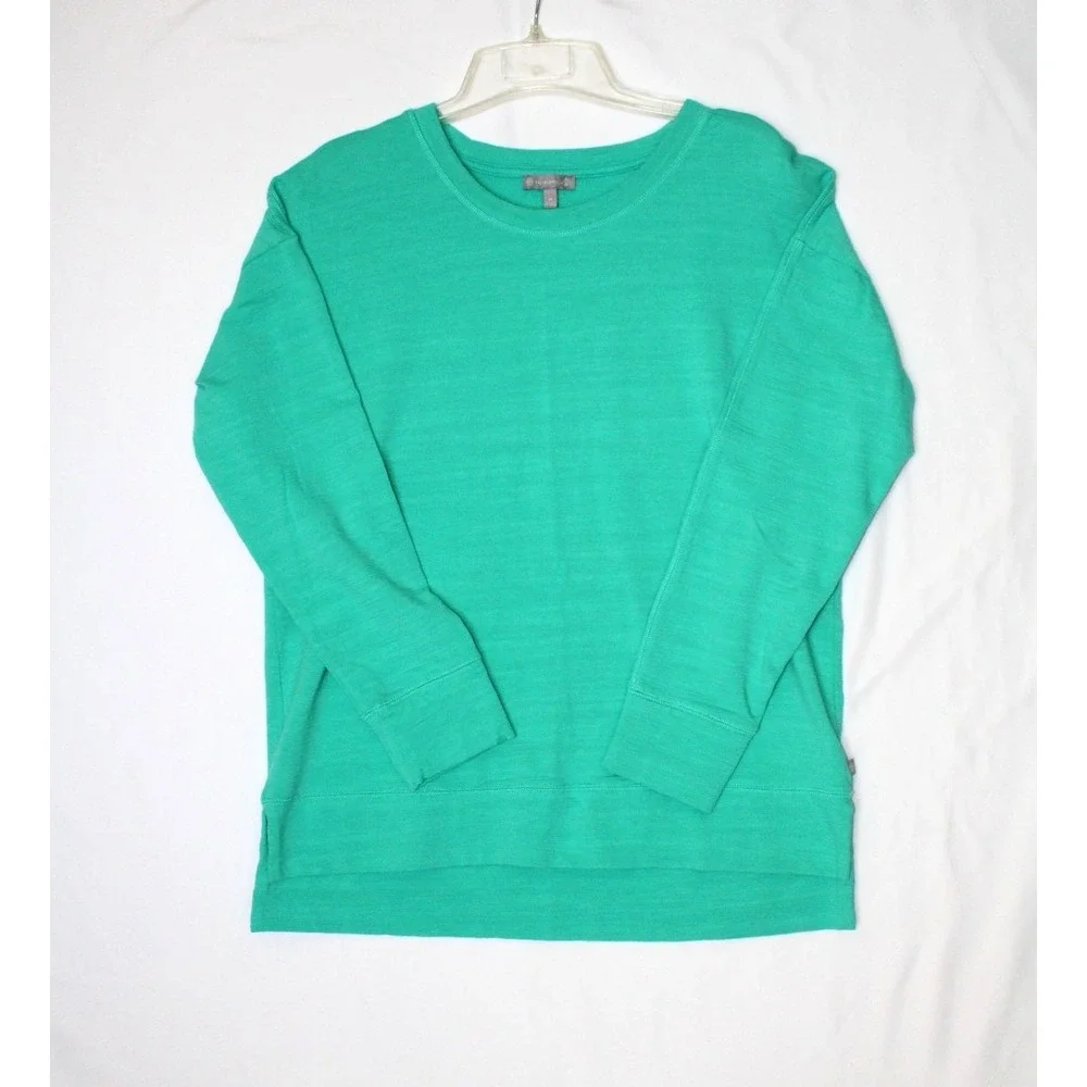 T By Talbots Long Sleeve Shirt Top Women's Teal Stretch Casual Beach UPF 50 Med - Picture 1 of 10